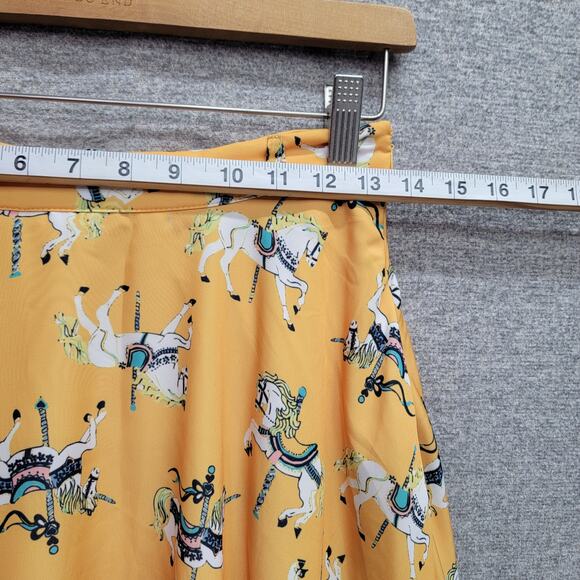 ANTHROPOLOGIE MODCLOTH CARROUSEL HORSE PRINT SKIRT, SIZE M - Picture 7 of 8